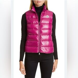 ✨Moncler 100% authentic Women's Pink Puffer Vest size3  L
